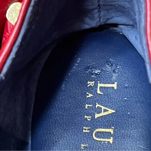 Red leather Lauren Ralph Lauren Barb stretch ballet flats 9.5 - Picture 7 of 8